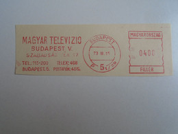 D191661   Hungary Magyar Televízió TV  Budapest   1973  - 400 Filler - RED METER  FREISTEMPEL  EMA - Timbres De Distributeurs [ATM]