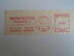 D191667  Hungary  MAGYAR TELEVÍZIÓ  MTV TV  1973-   400 Filler - RED METER  FREISTEMPEL  EMA - Vignette [ATM]