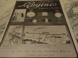 ANCIENNE PUBLICITE ELEGANTES  MONTRE LONGINES 1913 - Sonstige & Ohne Zuordnung