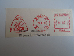 D191673   Hungary  MTA  KFKI  Budapest  1976 - 100 Filler  RED METER  FREISTEMPEL  EMA - Vignette [ATM]