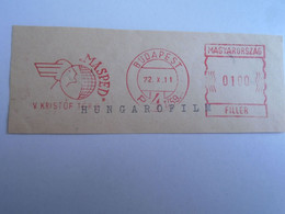 D191680   Hungary MASPED   Budapest  1972- 0100 Filler  RED METER  FREISTEMPEL  EMA - Automaatzegels [ATM]