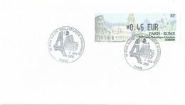 Vignette De Distributeur LISA - ATM - Paris Rome - Tour Eiffel - Colisé - Sacré Coeur - FDC - 1999-2009 Illustrated Franking Labels