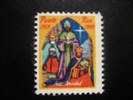 1959/60 Feliz Navidad Poster Stamp Vignette PUERTO RICO USA Label - Non Classés