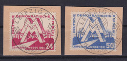 DDR 282-283 Leipziger Frühjahrsmesse 24 Pf + 50 Pf Gestempelt Auf Papier  /7 - Other & Unclassified