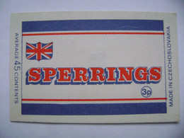 SPERRINGS (3 P) - 45 Matches - Matchbox Label (5,3 X 3,5 Cm) Czechoslovakia Export UK - Zündholzschachteletiketten