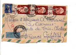 BRESIL  AFFRANCHISSEMENT COMPOSE SUR DEVANT DE LETTRE AVION POUR LA FRANCE 1964 - Covers & Documents