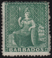 Basbados  .    SG   .  17  (2 Scans)    .   No Wmk  .  1861     .     (*)     .   Without Gum - Barbados (...-1966)