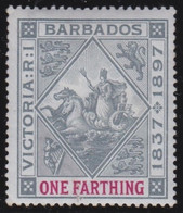 Barbados  .    SG   .      125    .     Wmk  Crown CC  . Paper Blued   .  1897-98     .    *     .   Mint-hinged - Barbades (...-1966)