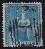 Basbados  .    SG   .  19 (2 Scans)     .   No Wmk  .  1861     .     O     .    Cancellation 1 - St. Michel - Barbades (...-1966)