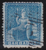 Basbados  .    SG   .  19  (2 Scans)     .   No Wmk  .  1861       .     O     .    Cancellation 2 - Christ Church - Barbades (...-1966)