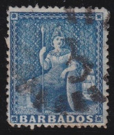 Barbados  .    SG   .  19  (2 Scans)    .   No Wmk  .  1861    .     O     .    Cancellation 3 - St Philip - Barbados (...-1966)