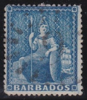 Barbados  .    SG   .  19  (2 Scans)     .   No Wmk  .  1861       .     O     .    Cancellation 9 - St Andrew - Barbades (...-1966)