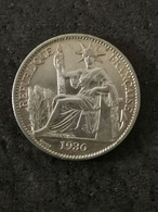 50 CENTIMES 1936 INDOCHINE ARGENT COLONIE FRANCE / INDOCHINA SILVER - Französisch-Indochina