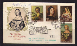 Saint-Marin - 1963-   FDC  Tableaux De Raphael - Briefe U. Dokumente