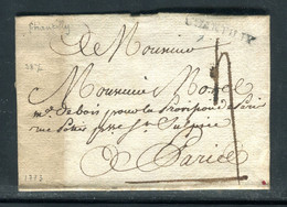 Marque Postale De Chantilly Sur Lettre Sans Texte Mais Avec Rajout Pour Paris En 1773 - D 37 - 1701-1800: Vorläufer XVIII