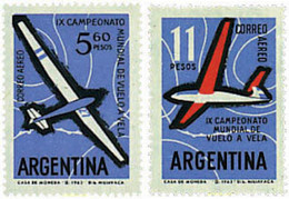 26427 MNH ARGENTINA 1963 9 CAMPEONATO DEL MUNDO DE VUELO A VELA - Usati