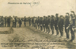 Route De Donzère à Montlimar * Carte Photo Militaire * Manoeuvres Du Sud Est 1903 * Remise Décorations Pdt République - Donzere