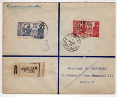 Côte D'Ivoire  : Lettre : Expos. Inter. New-York 1939 : Rec. Abidjan - Storia Postale