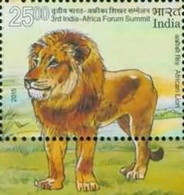INDIA 2015 Lion 1v Stamp 3rd India - Africa Forum Summit MNH As Per Scan - Other & Unclassified