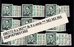 BELG.1967/75 9 X M1** & 9 X Serie ** M2 M3 M4 M5 - Altri & Non Classificati