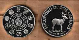 URUGUAY 200 Pesos Uruguayos (Pampa's Deer) 1994  Ibero-American Series II Silver (.925) • 27 G • ⌀ 40 Mm KM# 107 - Uruguay