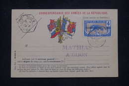 OUBANGUI CHARI - Affranchissement Panthères Recto Et Verso Sur Carte Fm Pour Dijon En 1919 - L 135254 - Cartas & Documentos