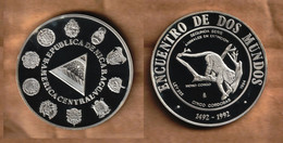 NICARAGUA  5 Córdobas (Congo Monkey) 1994  Ibero-American Series II Silver (.925) • 27 G • ⌀ 40 Mm KM# 86 - Nicaragua