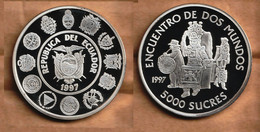 ECUADOR  5000 Sucres (Native Costumes) Ibero-American Series III  Silver (.925) • 27.07 G • ⌀ 40 Mm KM# 100 - Equateur