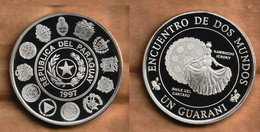 PARAGUAY 1 Guaraní (Baile Del Cántaro) 1997 Ibero-American Series III Silver (.925) • 27.07 G • ⌀ 40.0 Mm KM# 193 - Paraguay