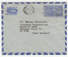 India Postal Stationery Air Mail Letter Cover Posted 1970 To Germany B221201 - Airmail