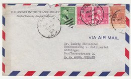 The Hoover Institute And Library, Stanford Company Letter Cover Posted 1951 To Germany B221201 - Briefe U. Dokumente