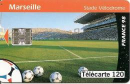 CARTE-PUBLIC-F 876.985-120U-04/98-SC7-MARSEILL-STADE-COUPE DU MONDE 98-V° N°SERIE Commtt Par 7-UTILISE-TBE-RARE-Va Rieté - Variétés