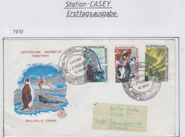 AAT Definitives 3v FDC Ca Casey 7 FEB 1970 (CA160) - FDC