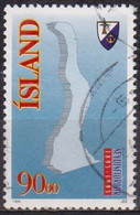 Carte, Armoiries - ISLANDE - Ville De Seydisfjordur  - N° 771 - 1995 - Used Stamps