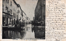 Givors Rue De Lyon Inondée  Attelage   Carte Pionnière - Floods