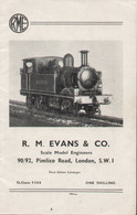 Catalogue R.M.EVANS & CO. Scale Model Engineers 1949 3rd Ed. 00 Scale 4 Mms - Englisch