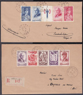 P_ Frankreich 1943 - Mi.Nr. 581 - 584 + 589 - 593 - Fünferstreifen Auf Brief - Briefe U. Dokumente