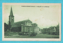 * Vieux Condé (Dép 59 - Nord - France) * (Coll A. Vandevoir Maillard) église Et La Mairie, Kerk, Church, Kirche, Old - Vieux Conde