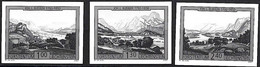 Liechtenstein 2007: Johann L. Bleuler (1792-1850) SCHWARZDRUCKE Zu 1391-93 Mi 1448-50 Yv 1389-91 BLACK PRINTS - Errores & Curiosidades