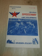 Speedway Bolderberg / Belgien , 15.09.1985 Programmheft / Programm / Rennprogramm , Program !!! - Motos