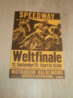 Speedway WM Finale Norden , 21.09.1975 , Programmheft / Programm / Rennprogramm , Program !!! - Motos