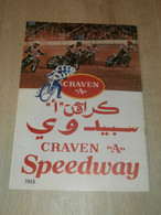 Speedway Arabisches Rennen / Stadion Ca. 1980 , CRAVEN A , Programmheft / Programm / Rennprogramm , Program !!! - Motos