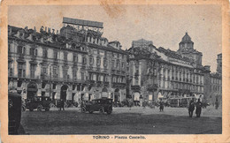 3435" TORINO -  PIAZZA CASTELLO " ANIMATA TRAM  E AUTO  ANNO 1929 - Orte & Plätze