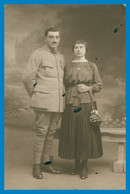 * Cp Photo - ALES - ALAIS - Militaire Du 21e R.I. Avec Sa Femme - Photo MALAVAS - Alès