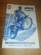 Moto Cross Weltmeisterschaft Apolda , 4.8.1963 , Motocross , Programmheft / Programm / Rennprogramm , Program !!! - Motos