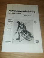 Moto Cross Weltmeisterschaft Apolda , 8.06.1968 , Motocross , Programmheft / Programm / Rennprogramm , Program !!! - Motos