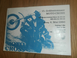 Moto Cross DDR Meisterschaft Gräfentonna , 4.05.1980 , Motocross , Programmheft / Programm / Rennprogramm , Program !!! - Motos