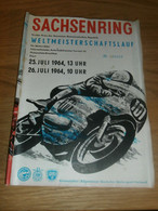 Sachsenring Weltmeisterschaft 26.07.1964 , Motorradrennen , Programmheft / Programm / Rennprogramm , Program !!! - Motos