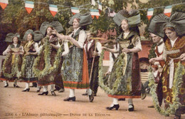 68 / ALSACE PITTORESQUE / DANSE DE LA RECOLTE / COLORISEE / DEPART ORBEY - Orbey