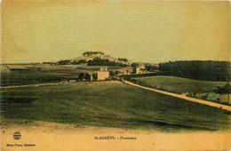 St Agrève * Panorama De La Commune * Cpa Toilée Colorisée - Saint Agrève